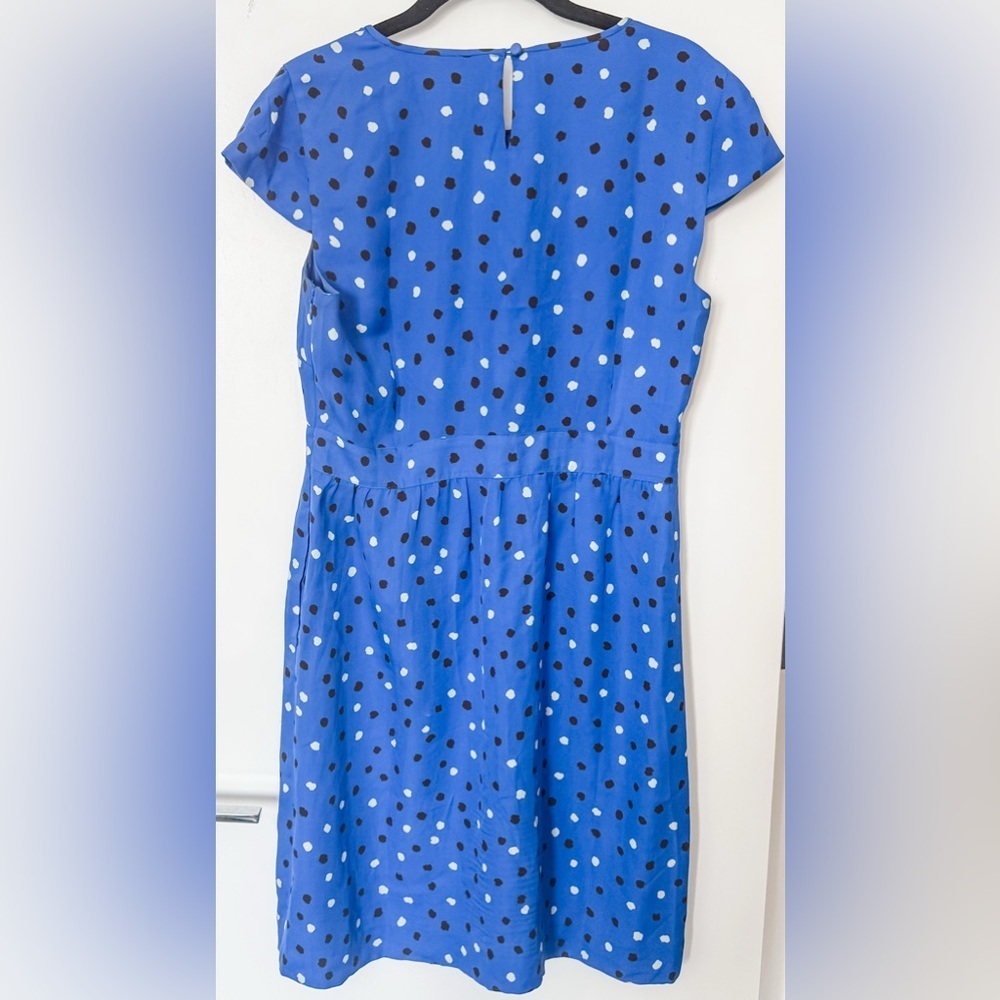 J. Crew 100% Silk Blue Above-the-knee Dress with Abstract Dot Polka Dot pattern - Picture 2 of 8